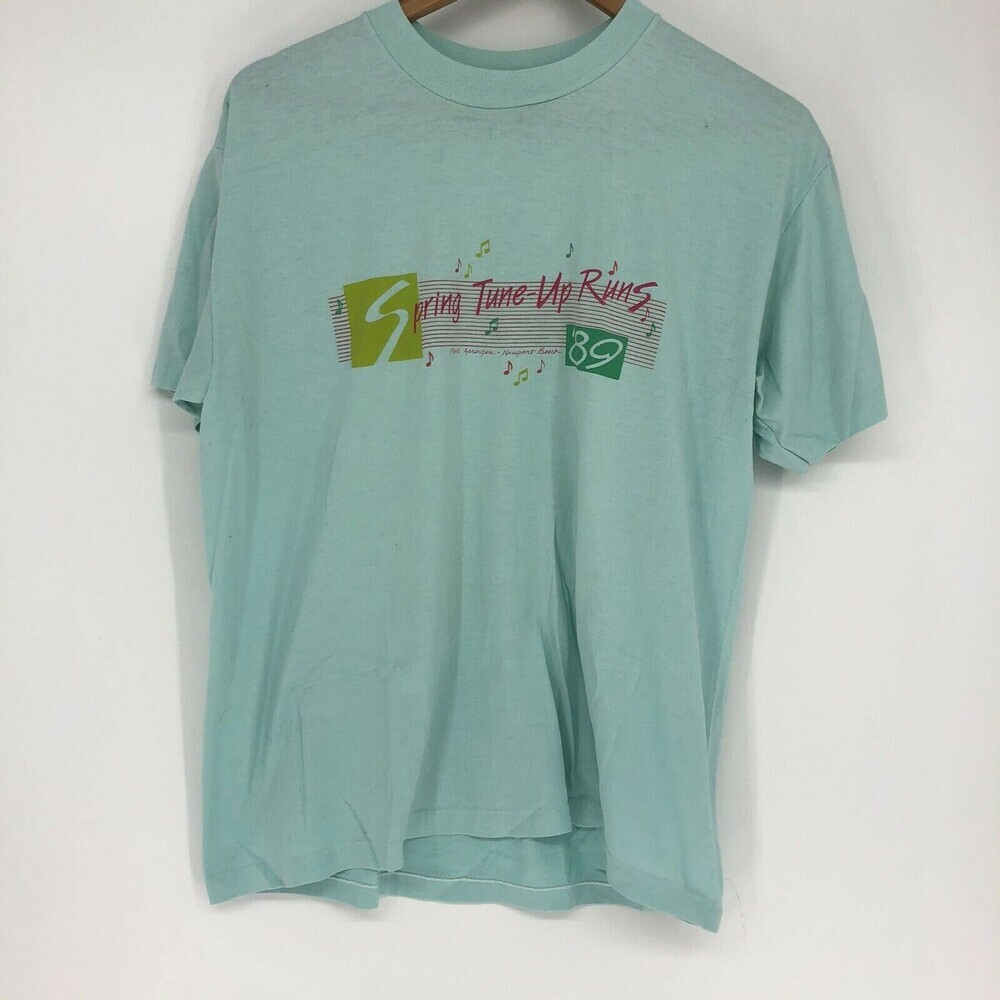 Vintage 1989 Spring Tune-Up Runs Newport Beach Single Stitch Tee HEF-T USA LG
